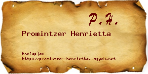 Promintzer Henrietta névjegykártya