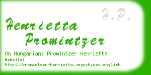 henrietta promintzer business card